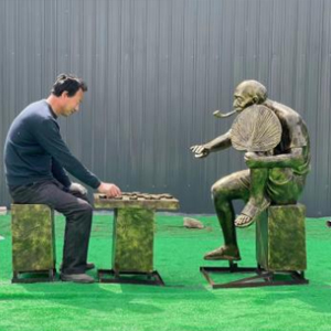 老人下象棋 玻璃鋼