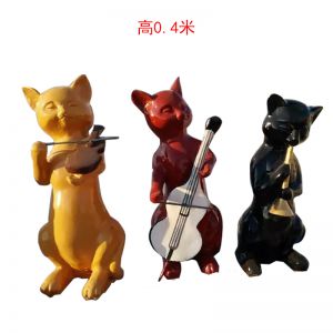 音樂小貓玻璃鋼