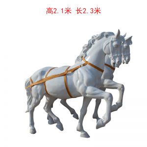 拉車白色馬玻璃鋼