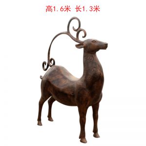 仿銅鹿抽象玻璃鋼動(dòng)物梅花鹿