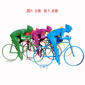 玻璃鋼噴抽象騎行人物 騎自行車