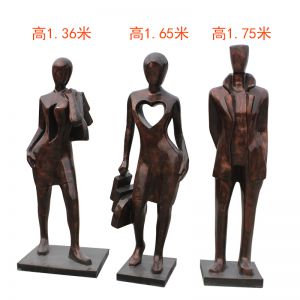 玻璃鋼仿銅時尚購物人