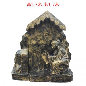 玻璃鋼仿銅鑿壁偷光人物