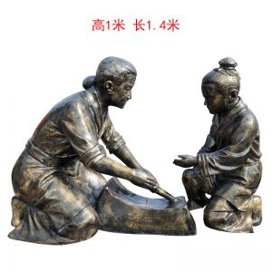 玻璃鋼仿銅鐵杵磨成針人物