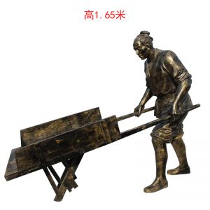 推車人物玻璃鋼段銅