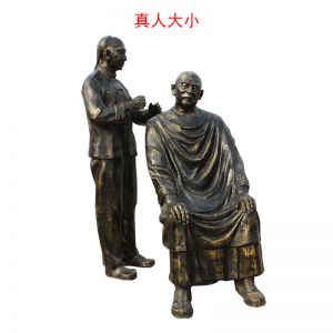 剃頭人物玻璃鋼仿銅民俗人物