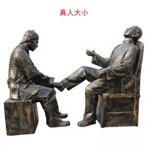 修腳人物玻璃鋼仿銅