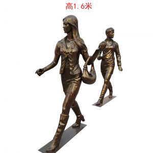 玻璃鋼仿銅購物人物