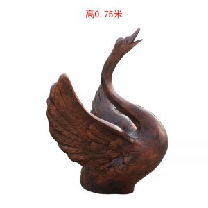 玻璃鋼仿銅噴水天鵝