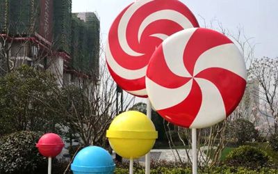 游樂(lè)園棒棒糖雕塑